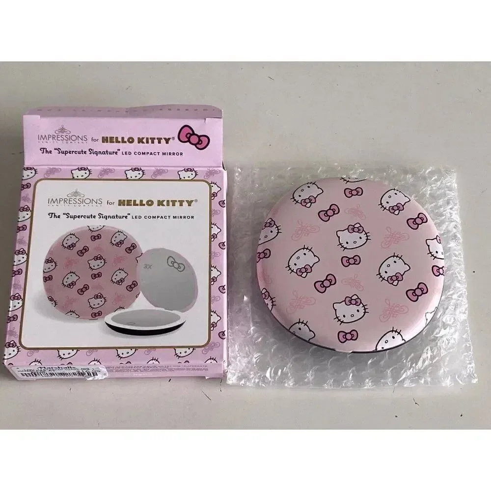 Impressions Hello Kitty  Supercute Signature Compact‎ 3X LED Compact Mirror NEW